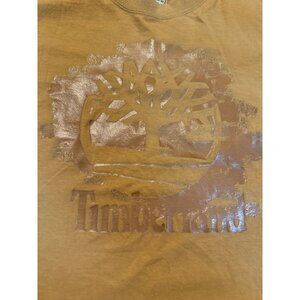 Timberland Mens XL Long Sleeve Shirt Brown Cotton Graphic Logo